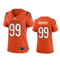 Women Cincinnati Bengals 99 Myles Murphy Orange Stitched Game Jersey