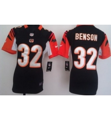 Women Nike Cincinnati Bengals 32 Cedric Benson Black Nike NFL Jersey