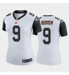 Women Nike Cincinnati Bengals 9 Joe Burrow Rush Legend Stitched Jersey 2020 NFL Draft