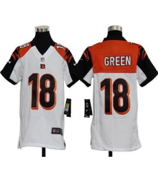 Nike Bengals #18 A J  Green White Youth Stitched NFL Elite Jersey