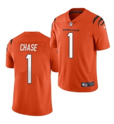 Youth Cincinnati Bengals 1 Ja 27Marr Chase Orange Vapor Untouchable Limited Stitched Jersey 