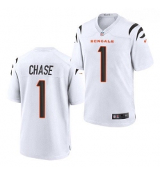 Youth Cincinnati Bengals #1 Ja'Marr Chase White 2021 Game Football Jersey
