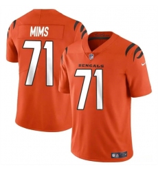 Youth Cincinnati Bengals 71 Amarius Mims Orange 2024 Draft Vapor Untouchable Limited Stitched Jersey