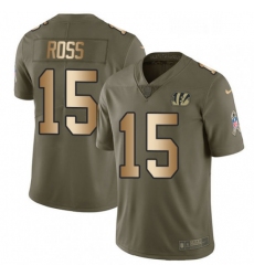 Youth Nike Cincinnati Bengals 15 John Ross Limited OliveGold 2017 Salute to Service NFL Jersey