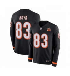 Youth Nike Cincinnati Bengals 83 Tyler Boyd Limited Black Therma Long Sleeve NFL Jersey
