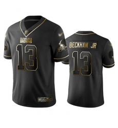 Browns 13 Odell Beckham Jr Black Men Stitched Football Limited Golden Edition Jersey