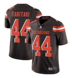 Browns 44 Sione Takitaki Brown Team Color Men Stitched Football Vapor Untouchable Limited Jersey