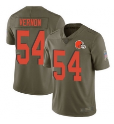 Browns #54 Olivier Vernon Olive Men Stitched Football Limited 2017 Salute To Service Jersey