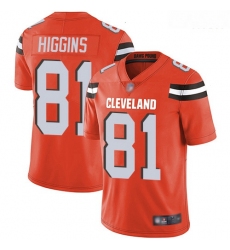 Browns 81 Rashard Higgins Orange Alternate Men Stitched Football Vapor Untouchable Limited Jersey