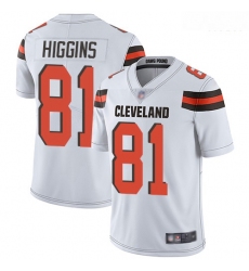 Browns 81 Rashard Higgins White Men Stitched Football Vapor Untouchable Limited Jersey