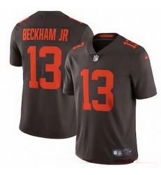 Cleveland Browns 13 Odell Beckham Jr  Men Nike Brown Alternate 2020 Vapor Limited Jersey