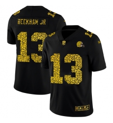 Cleveland Browns 13 Odell Beckham Jr  Men Nike Leopard Print Fashion Vapor Limited NFL Jersey Black