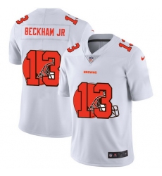 Cleveland Browns 13 Odell Beckham Jr  White Men Nike Team Logo Dual Overlap Limited NFL Jersey
