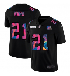 Cleveland Browns 21 Denzel Ward Men Nike Multi Color Black 2020 NFL Crucial Catch Vapor Untouchable Limited Jersey