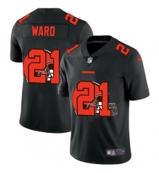Cleveland Browns 21 Denzel Ward Men Nike Team Logo Dual Overlap Limited NFL Jersey Black