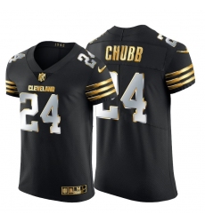 Cleveland Browns 24 Nick Chubb Men Nike Black Edition Vapor Untouchable Elite NFL Jersey