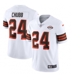 Cleveland Browns 24 Nick Chubb Nike 1946 Collection Alternate Vapor Limited NFL Jersey  White
