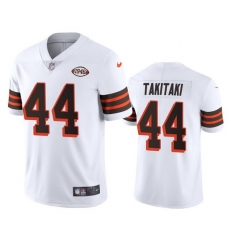Cleveland Browns 44 Sione Takitaki Nike 1946 Collection Alternate Vapor Limited NFL Jersey  White