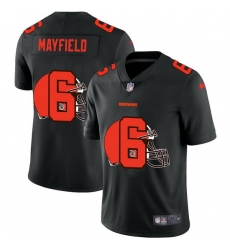 Cleveland Browns 6 Baker Mayfield Men Nike Team Logo Dual Overlap Limited NFL Jersey Black