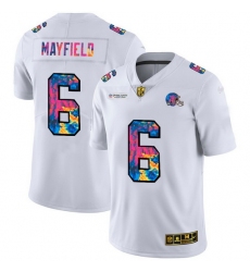 Cleveland Browns 6 Baker Mayfield Men White Nike Multi Color 2020 NFL Crucial Catch Limited NFL Jersey