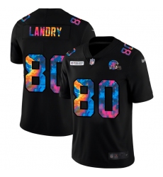 Cleveland Browns 80 Jarvis Landry Men Nike Multi Color Black 2020 NFL Crucial Catch Vapor Untouchable Limited Jersey