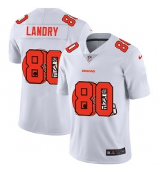 Cleveland Browns 80 Jarvis Landry White Men Nike Team Logo Dual Overlap Limited NFL Jersey