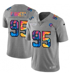 Cleveland Browns 95 Myles Garrett Men Nike Multi Color 2020 NFL Crucial Catch NFL Jersey Greyheather