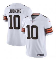 Men Cleveland Browns 10 Quinshon Judkins White 2025 Draft Vapor Untouchable Limited Stitched Football Jersey