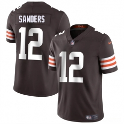 Men Cleveland Browns 12 Shedeur Sanders Brown 2025 Draft Vapor Untouchable Limited Stitched Football Jersey