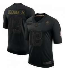 Men Cleveland Browns 13 Odell Beckham Jr Black 2020 Salute To Service Limited Jersey