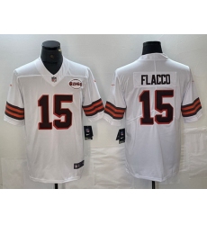 Men Cleveland Browns 15 Joe Flacco White 1946 Collection Vapor Untouchable Limited Stitched Jersey