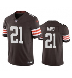 Men Cleveland Browns 21 Denzel Ward Brown 2023 F.U.S.E. Vapor Untouchable Limited Stitched Jersey