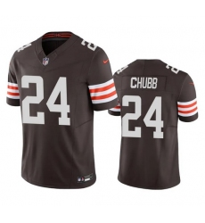 Men Cleveland Browns 24 Nick Chubb Brown 2023 F U S E  Vapor Untouchable Limited Stitched Jersey
