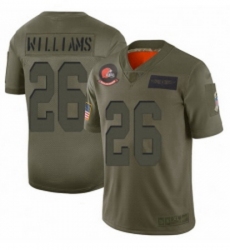 Men Cleveland Browns 26 Greedy Williams Limited Camo 2019 Salute to Service Football Jersey