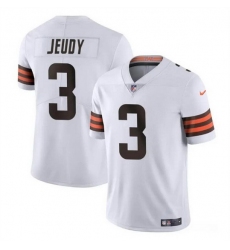 Men Cleveland Browns 3 Jerry Jeudy White Vapor Limited Stitched Football Jersey
