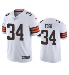 Men Cleveland Browns 34 Jerome Ford White Vapor Limited Stitched Jersey