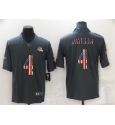 Men Cleveland Browns 4 Deshaun Watson Grey Salute To Service USA Flag Fashion Limited Stitched Jersey