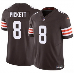Men Cleveland Browns 8 Kenny Pickett Brown 2025 F U S E  Vapor Limited Stitched Football Jersey