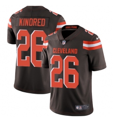 Men Nike Browns #26 Derrick Kindred Brown Team Color Stitched NFL Vapor Untouchable Limited Jersey