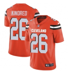 Men Nike Browns #26 Derrick Kindred Orange Alternate Stitched NFL Vapor Untouchable Limited Jersey
