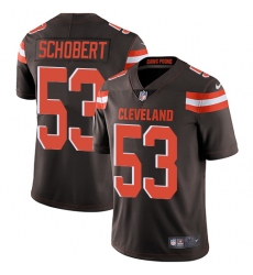 Men Nike Browns #53 Joe Schobert Brown Team Color Stitched NFL Vapor Untouchable Limited Jersey