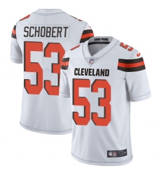 Men Nike Browns #53 Joe Schobert White Stitched NFL Vapor Untouchable Limited Jersey