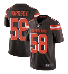 Men Nike Browns #58 Christian Kirksey Brown Team Color Stitched NFL Vapor Untouchable Limited Jersey