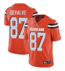 Men Nike Browns #87 Seth DeValve Orange Alternate Stitched NFL Vapor Untouchable Limited Jersey
