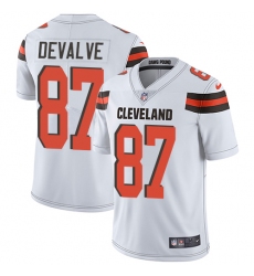 Men Nike Browns #87 Seth DeValve White Stitched NFL Vapor Untouchable Limited Jersey