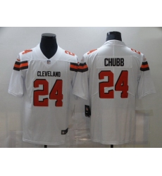 Men Nike Cleveland Browns 24 Nick Chubb White Vapor Untouchable Limited Jersey