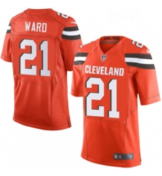 Mens Nike Cleveland Browns 21 Denzel Ward Elite Orange Alternate NFL Jersey