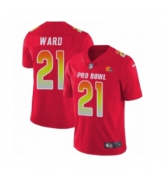 Mens Nike Cleveland Browns 21 Denzel Ward Limited Red AFC 2019 Pro Bowl NFL Jersey