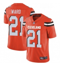 Mens Nike Cleveland Browns 21 Denzel Ward Orange Alternate Vapor Untouchable Limited Player NFL Jersey