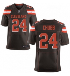 Mens Nike Cleveland Browns 24 Nick Chubb Elite Brown Team Color NFL Jersey